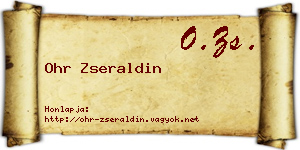 Ohr Zseraldin névjegykártya